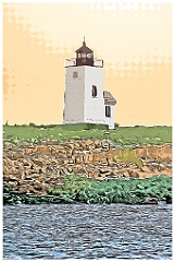 Nash Island Lighthouse in Down East Maine -Digital Painting
